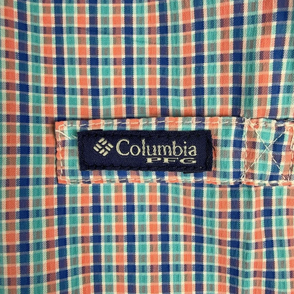 Columbia PFG Super Tamiami Shirt Mens XL Plaid Omni-Shade Fishing Long Sleeve